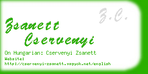 zsanett cservenyi business card